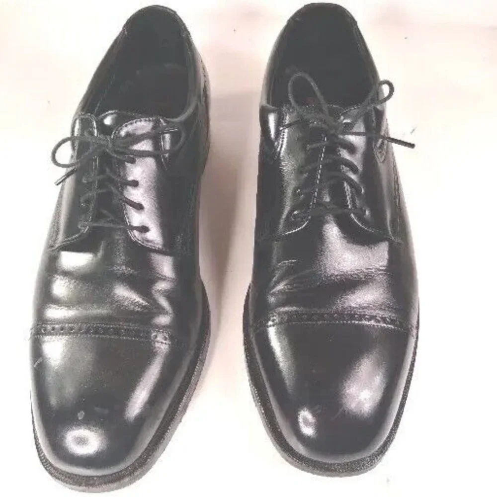 Florsheim Mens Canton Black Cap Toe Oxfords Shoes 12 Medium (D)‎ with Box